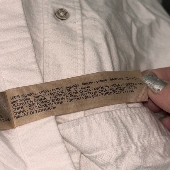 Massimo Dutti Mens Shirt SZ XXL White Heavy Cotton Finest Fabric Elbow Patches - Picture 7 of 9